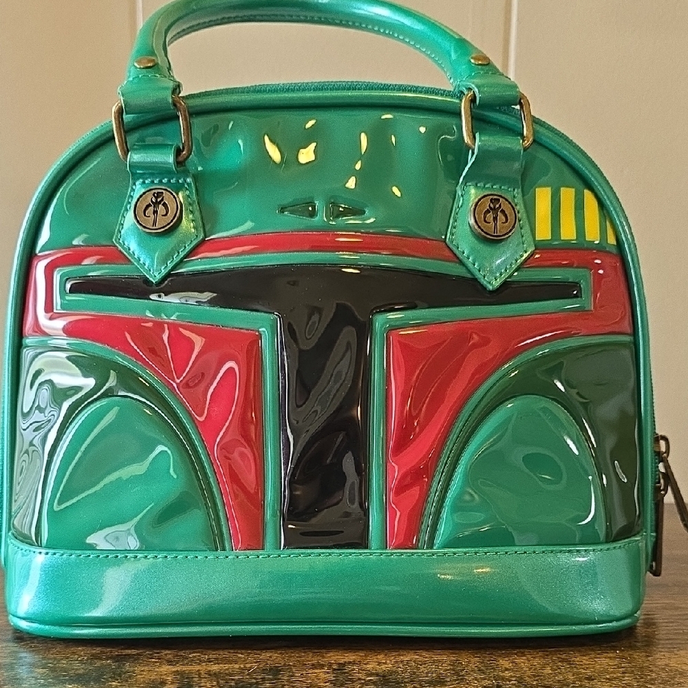 Loungefly Green and Red Mini Bag with Mandalorian Design